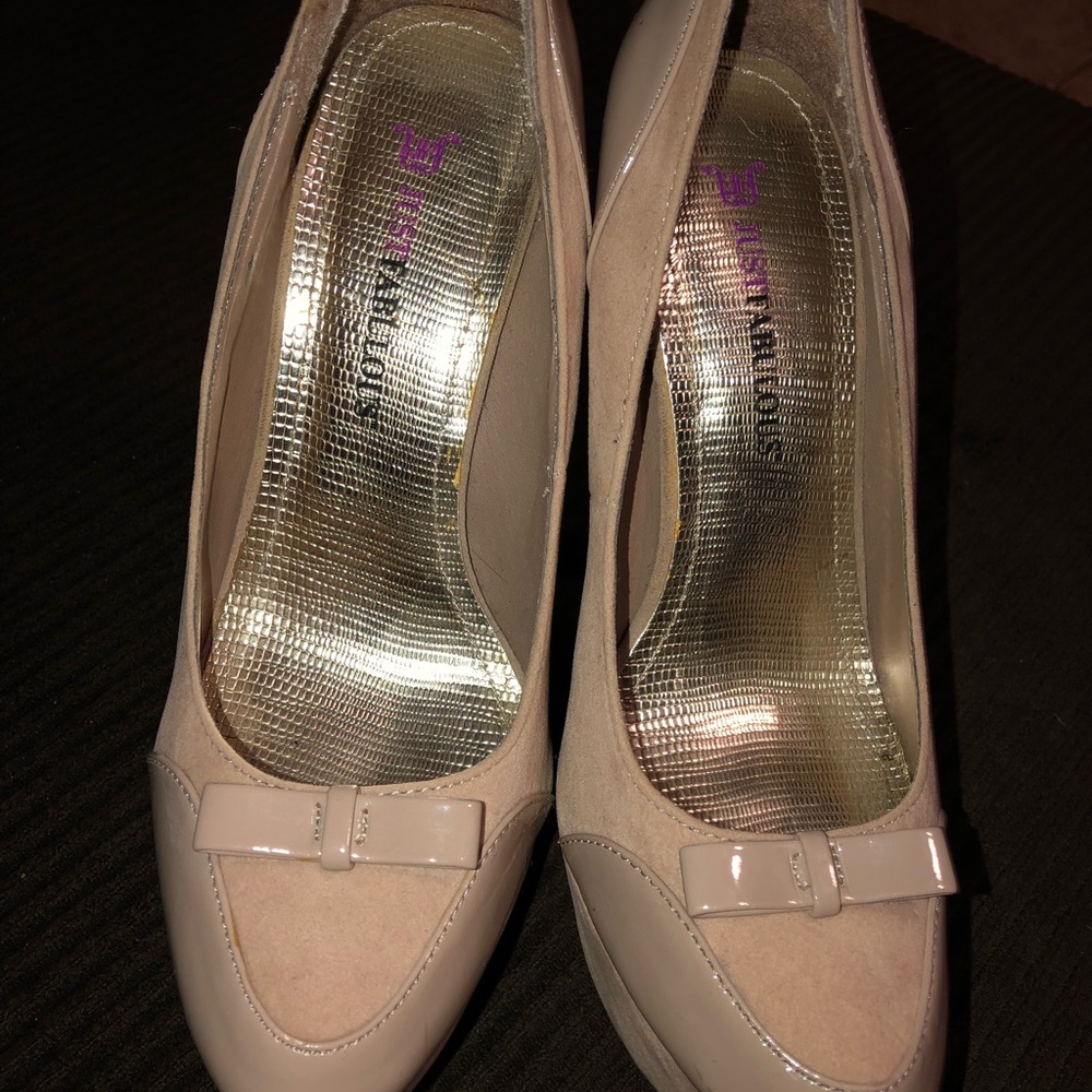 Nude Bow Tie Heels
